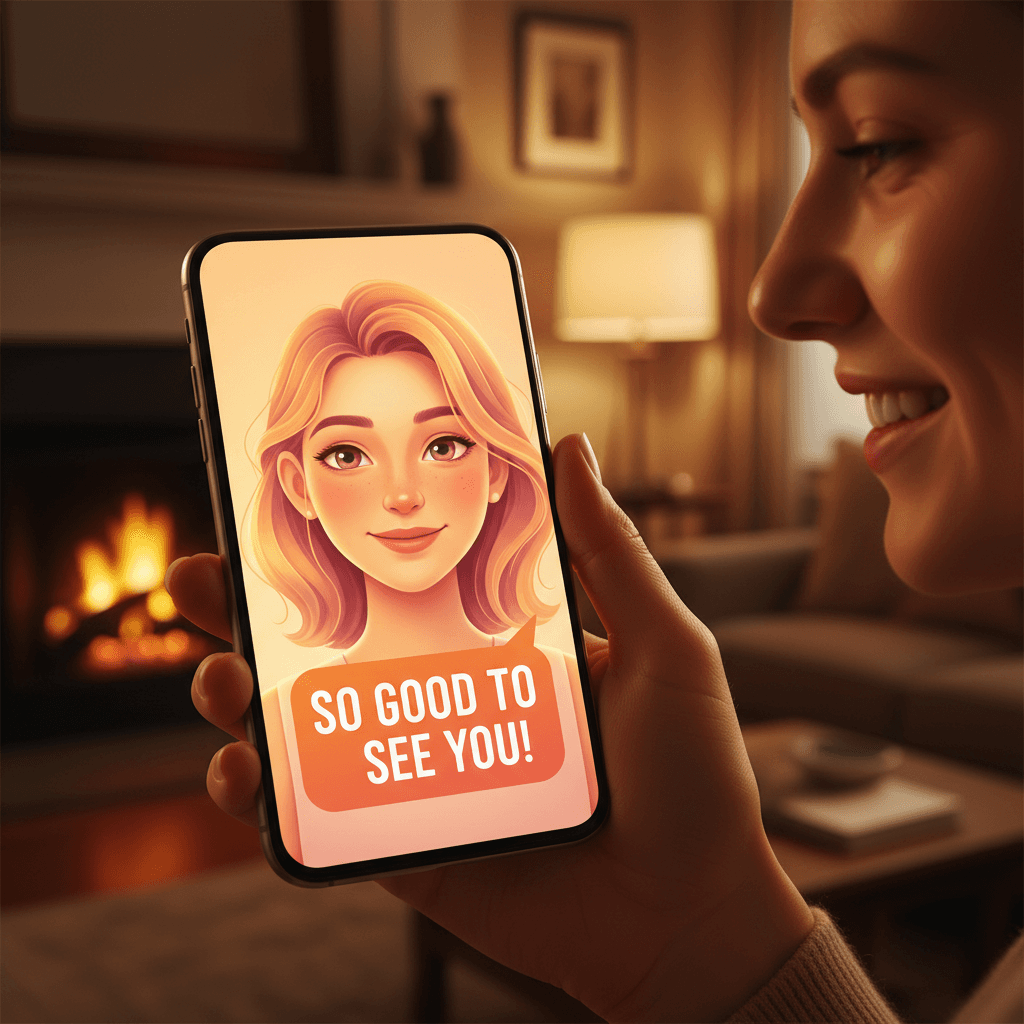 Smartphone with friendly AI assistant interface